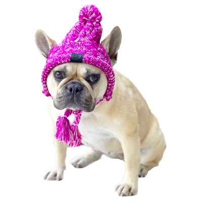 Dog Beanie - Pink speckle