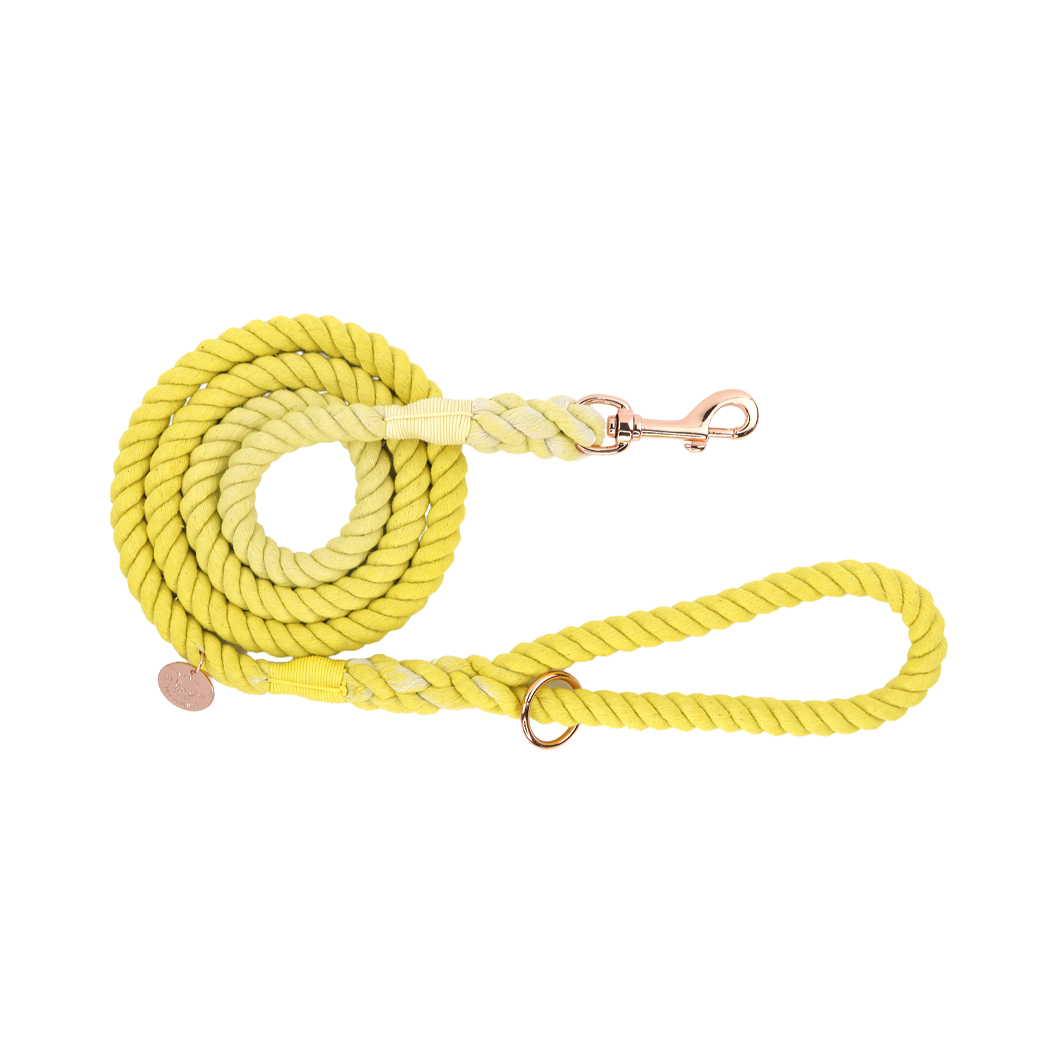 Lemon Yellow Ombre Rope Dog Lead Forever Frankie