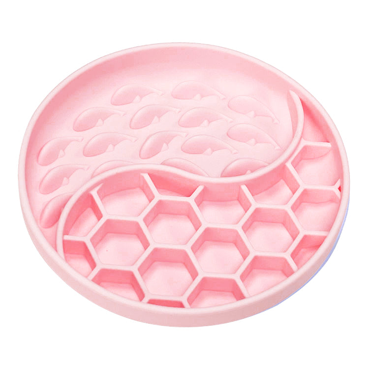 Pink Wet & Dry Fish / Honeycomb Feed Bowl