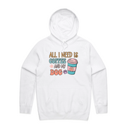 Human White Stencil Hoodie (All I Need is Coffee and My Dog) - End of Line