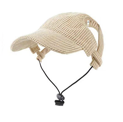 Corduroy Dog Cap - Beige