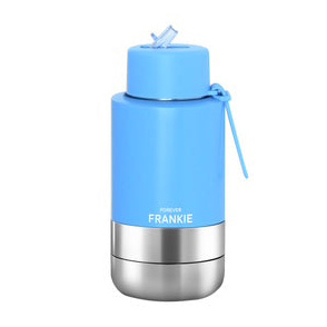 Blue Portable Bottle with Sippy Straw Lid