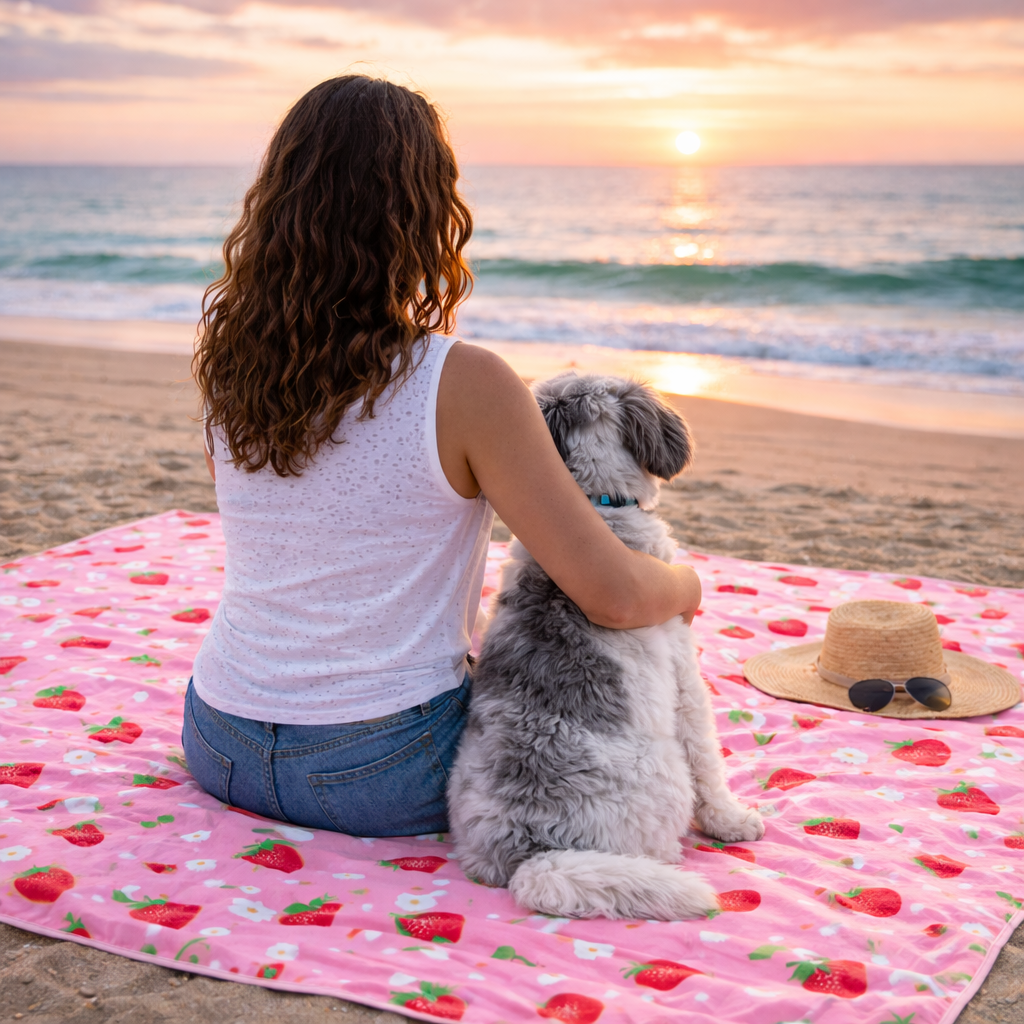 Strawberry Cream -  Large Beach or Picnic Mat!