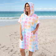 Gingham Wonderland - Human Beach Poncho