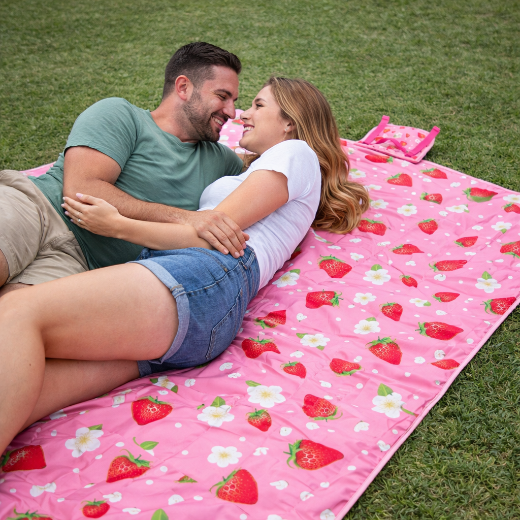Strawberry Cream -  Large Beach or Picnic Mat!