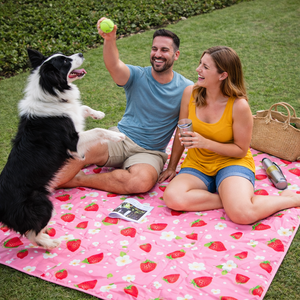 Strawberry Cream -  Large Beach or Picnic Mat!
