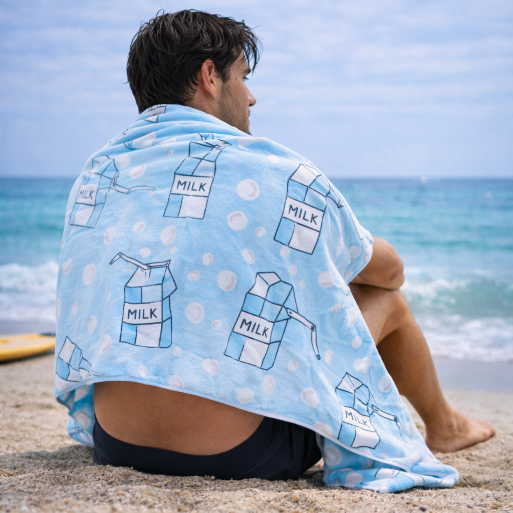 Milk Carton - Beach & Bath Towel - End Of Line