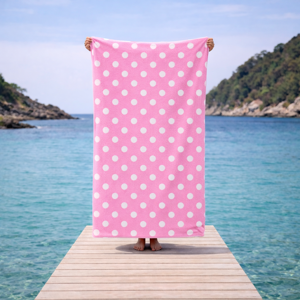 Luxe Classic Pink Spot - Beach & Bath Towel