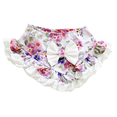 Lavender Floral with Bow Bandana-LARGE