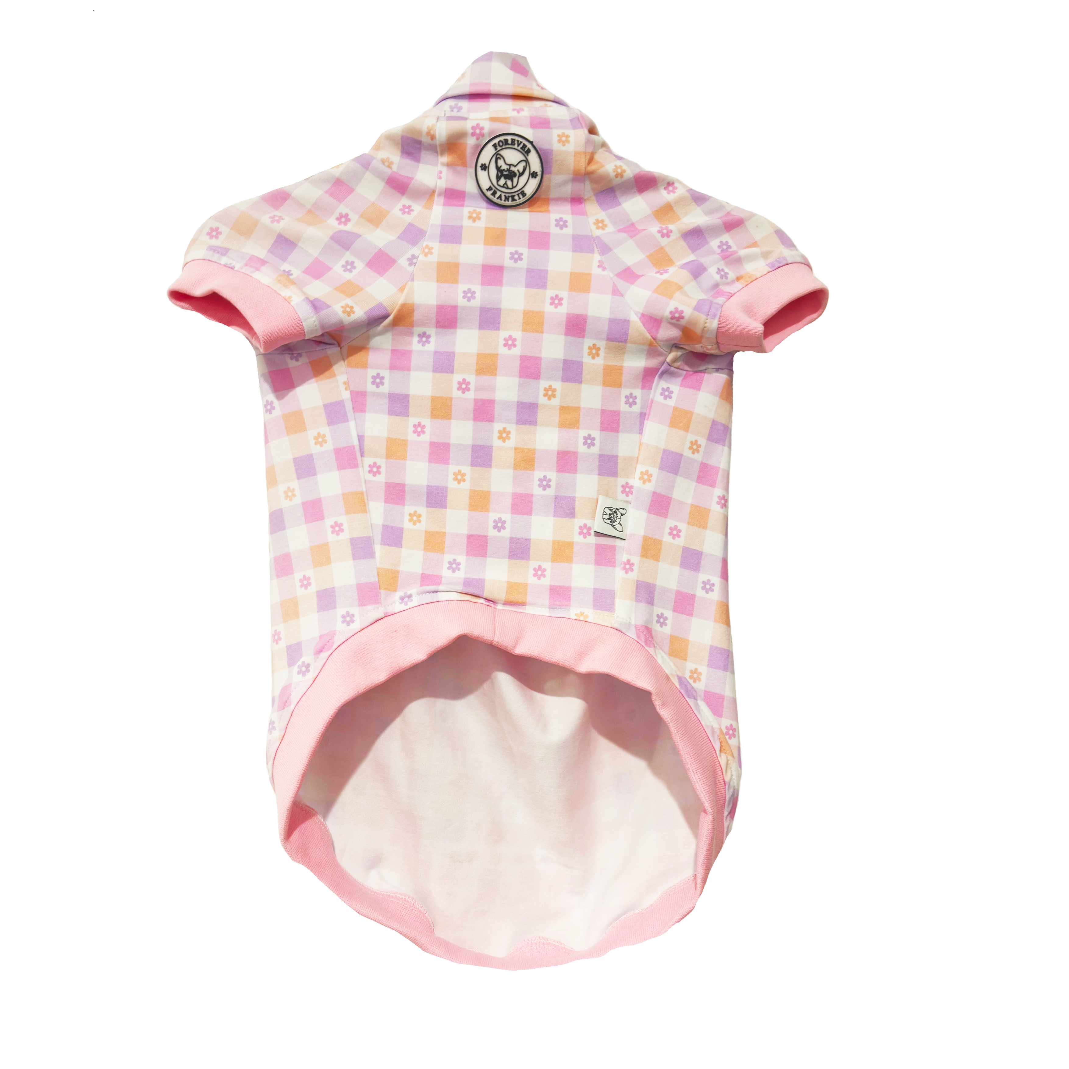 Pastel Gingham Dog Skivvy - End of line