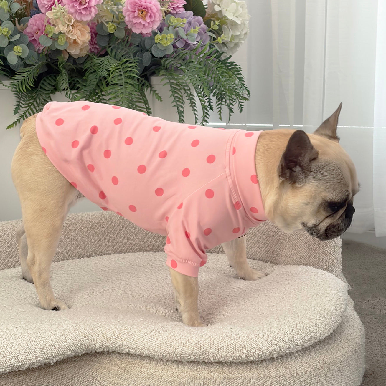 Pink with Pink Spots - Dog Skivvy