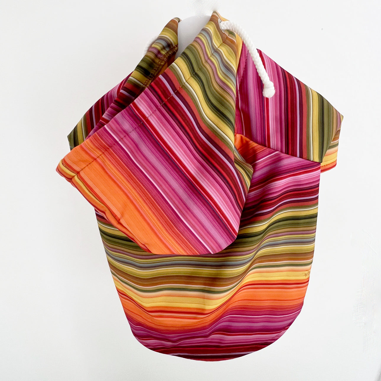 Horizontal Stripe - Dog Rain Jacket-end of line