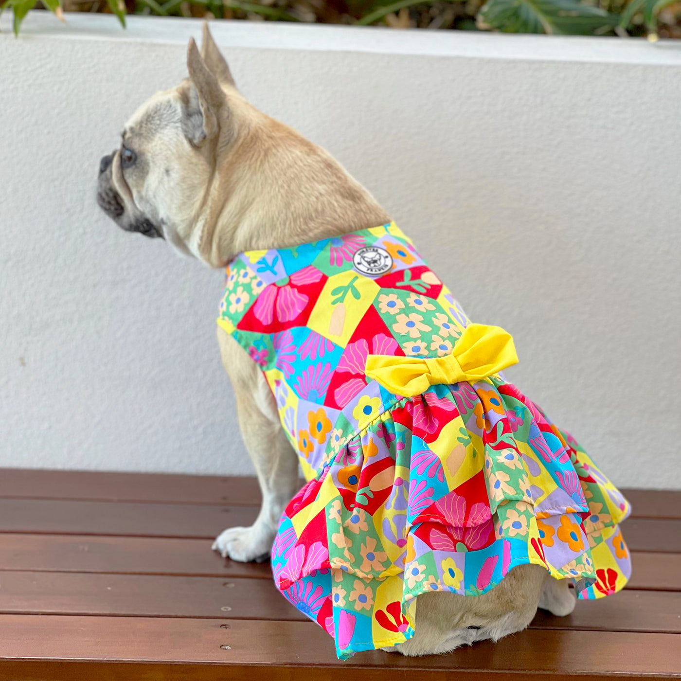 Summer Flowers Dog Dress with bow (Limited Edition)