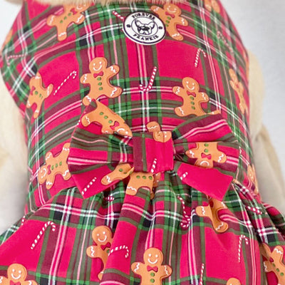 Gingerbread Dog Dress with bow (Limited Edition)