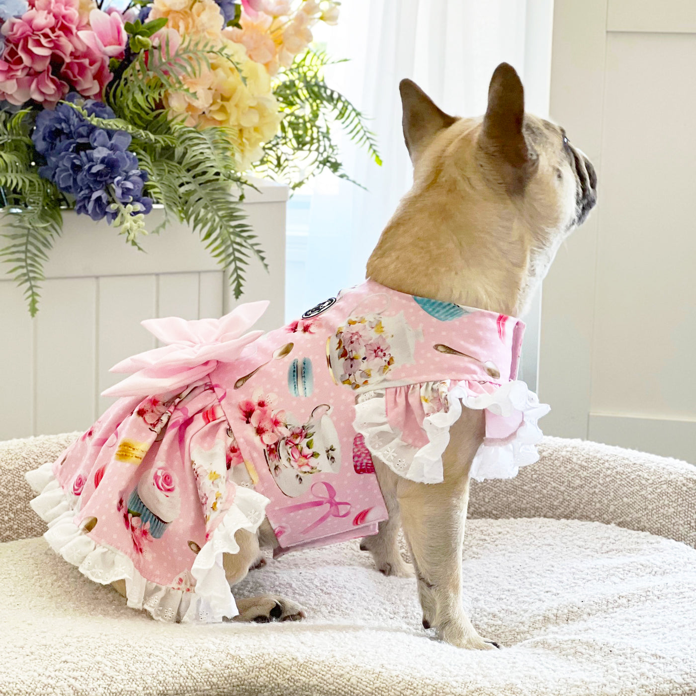 Teacup Charm - Ruffle Dog Dress with bow (Limited Edition)