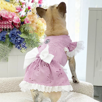 Lilac Flutter - Dog Dress with bow (Limited Edition)