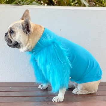 Bright Blue with faux fur arms