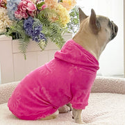 Pink Hibiscus After Bath/Beach - Terry Towelling Dog Hoodie