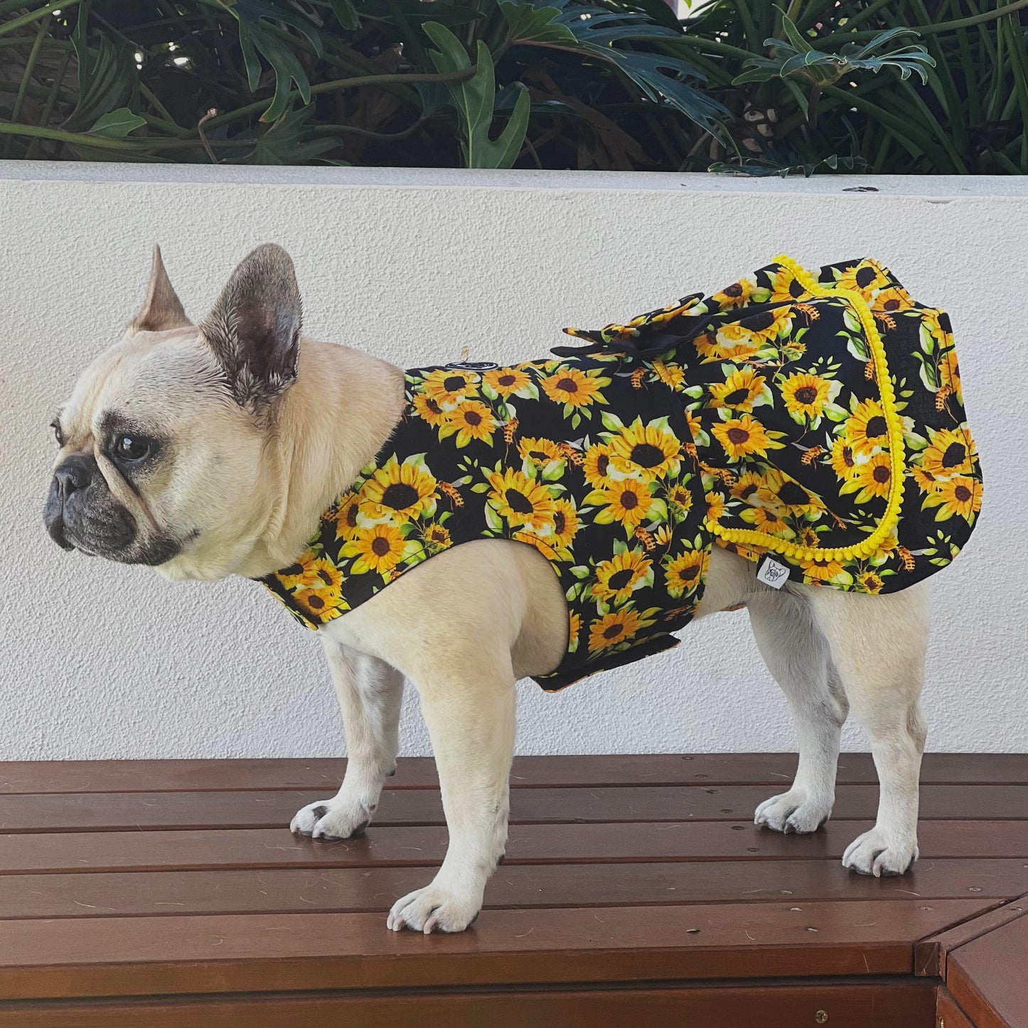 Sunflower Kisses Ruffles Dog Dress with bow -End of line!