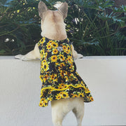 Sunflower Kisses Ruffles Dog Dress with bow -End of line!