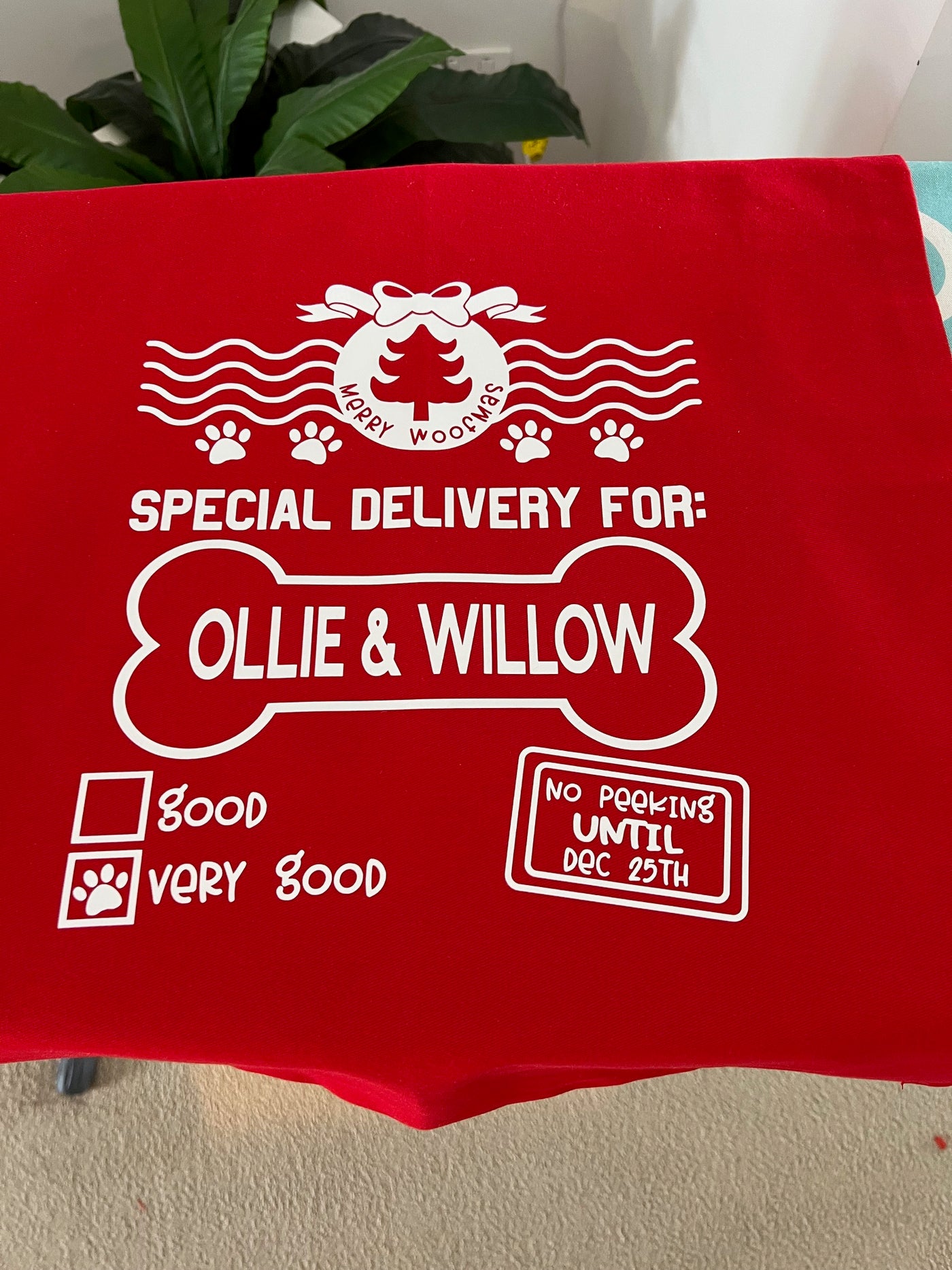 Xmas Sack (Red with White writing) - for Furbabies or Hoomans Limited Edition!