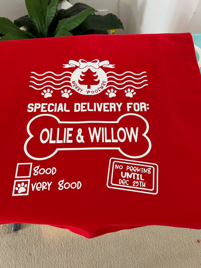 Xmas Sack (Red with White writing) - for Furbabies or Hoomans Limited Edition!