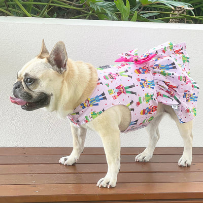 Christmas Spirit  Ruffles Dog Dress with bow (Limited Edition)