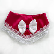 Red Satin & Lace Love Bandana-MED/LARGE