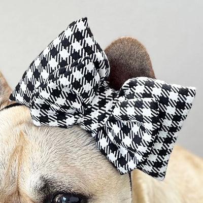 Black Gingham - Padded Head Bow (Limited Edition)