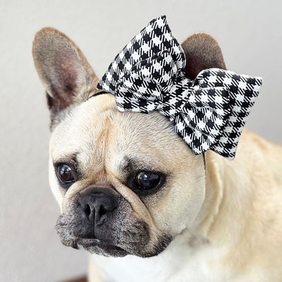Black Gingham - Padded Head Bow (Limited Edition)