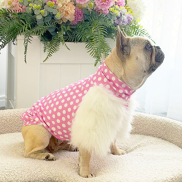 LUXE - Classic Pink Spotty- Dog Skivvie end of line