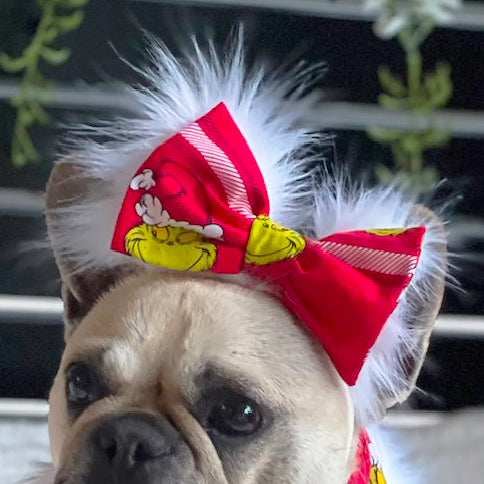 Christmas Grump with Faux fur - Head Bow