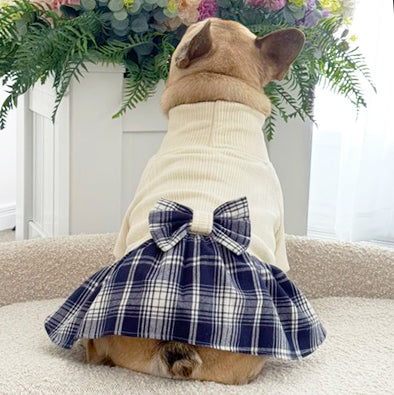 LUXE - Blue Tartan Sweater dress - (Limited Edition)