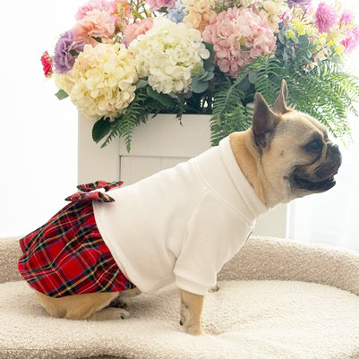 LUXE - White Tartan Sweater dress - (Limited Edition)