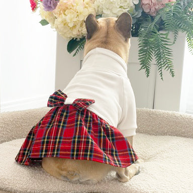 LUXE - White Tartan Sweater dress - (Limited Edition)