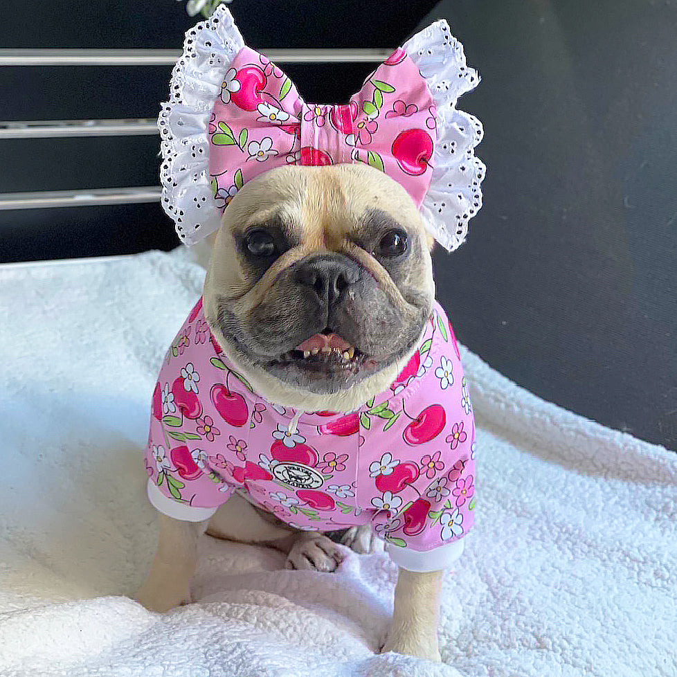 Luxe-Cherry Daisy Charm Dog Skivvy