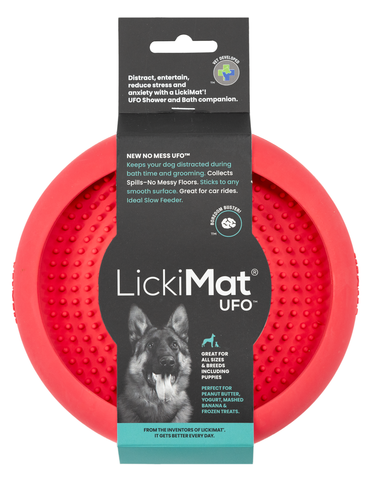 Pink Lickimat UFO Slow Food Anti-Anxiety Licking Dog Bowl