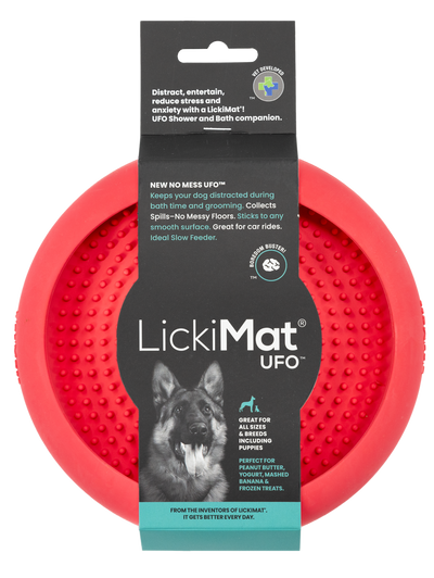 Pink Lickimat UFO Slow Food Anti-Anxiety Licking Dog Bowl