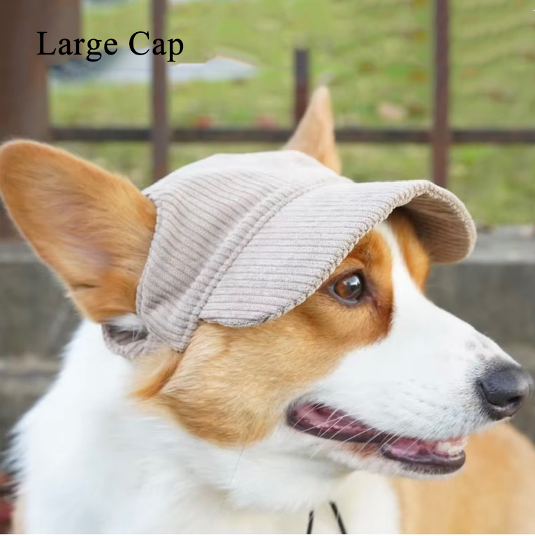 Corduroy Dog Cap - Beige