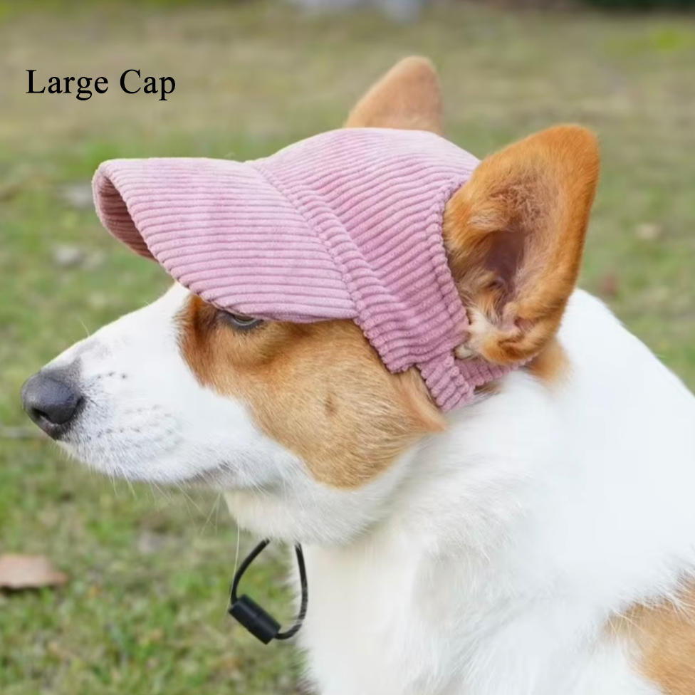 Corduroy Dog Cap - Pink