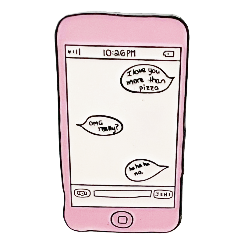 Metal Lapel Pin - 'I Love You More Than Pizza'