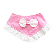 Plain Pink with Bow Bandana-LARGE