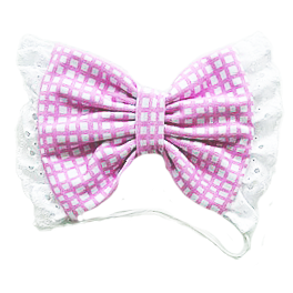 Pink Check - Head Bow (Limited Edition)