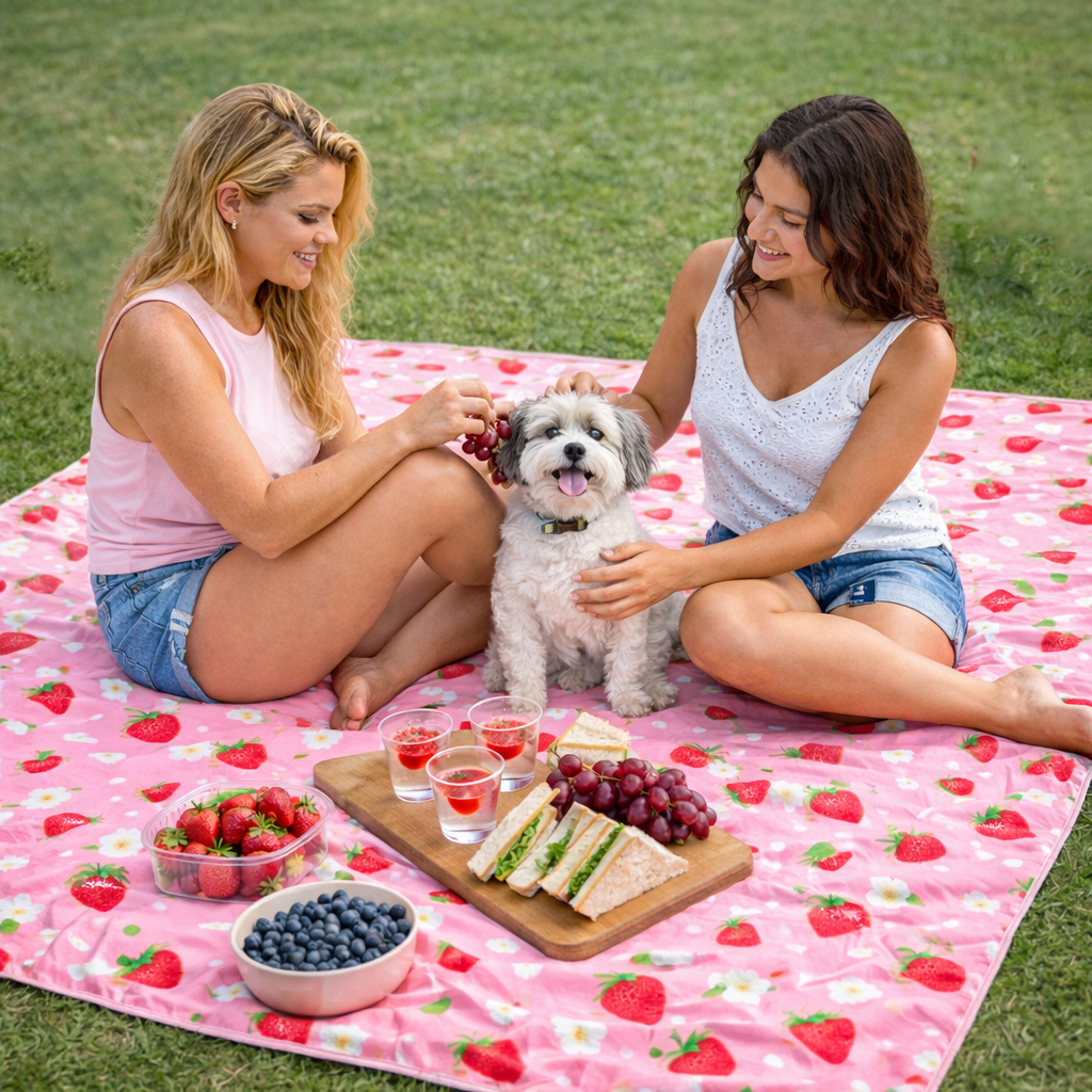 Strawberry Cream -  Large Beach or Picnic Mat!