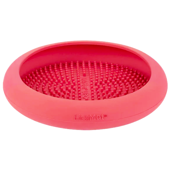 Pink Lickimat UFO Slow Food Anti-Anxiety Licking Dog Bowl