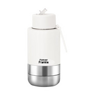 White Portable Bottle with Sippy Straw Lid