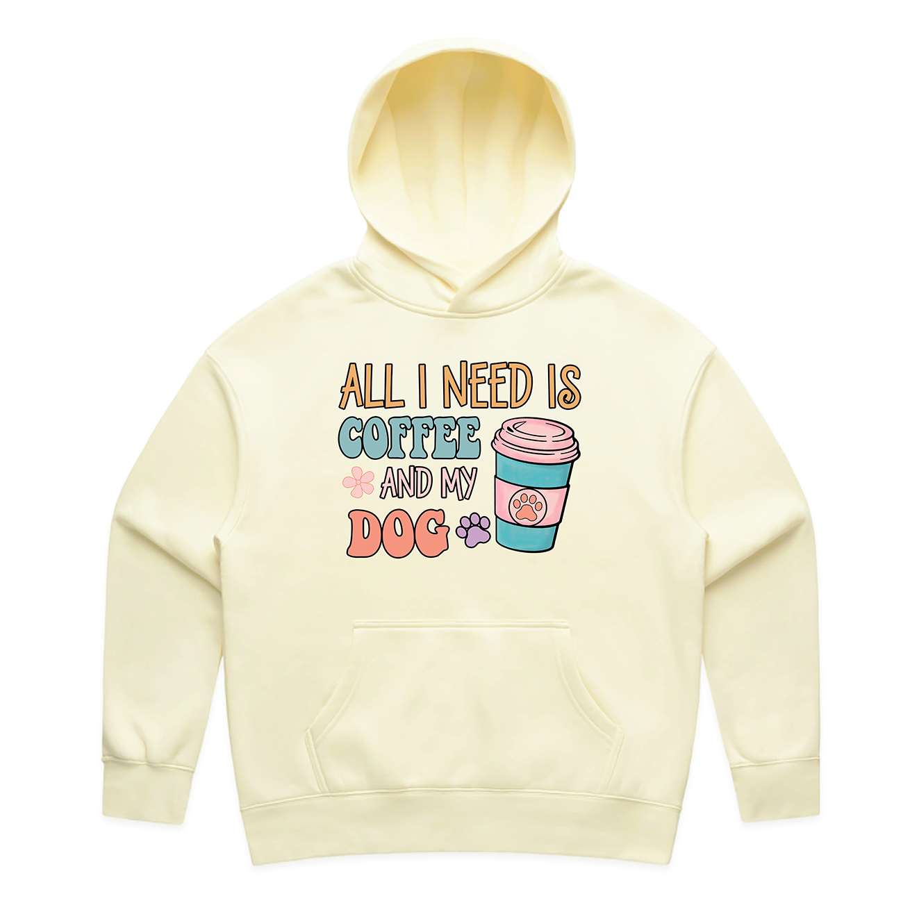 Human Butter 'Relaxed' Hoodie  (All I need is Coffee and my Dog) - End of Line