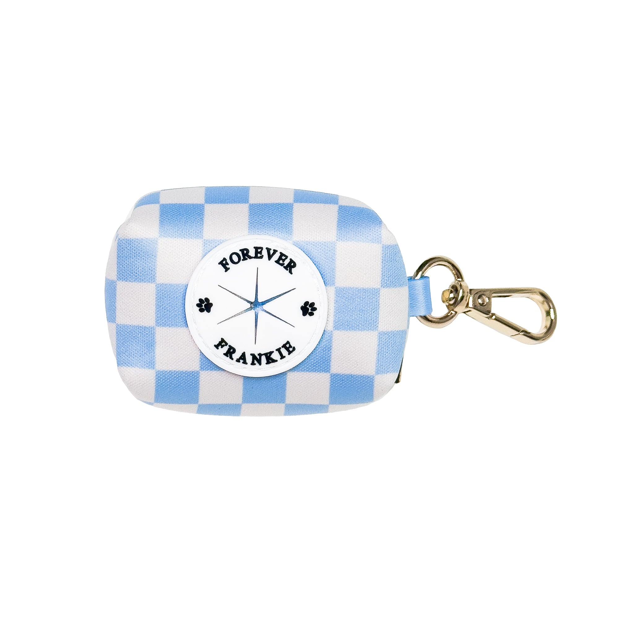 Sky Blue Check - Luxe Poop Bag Holder