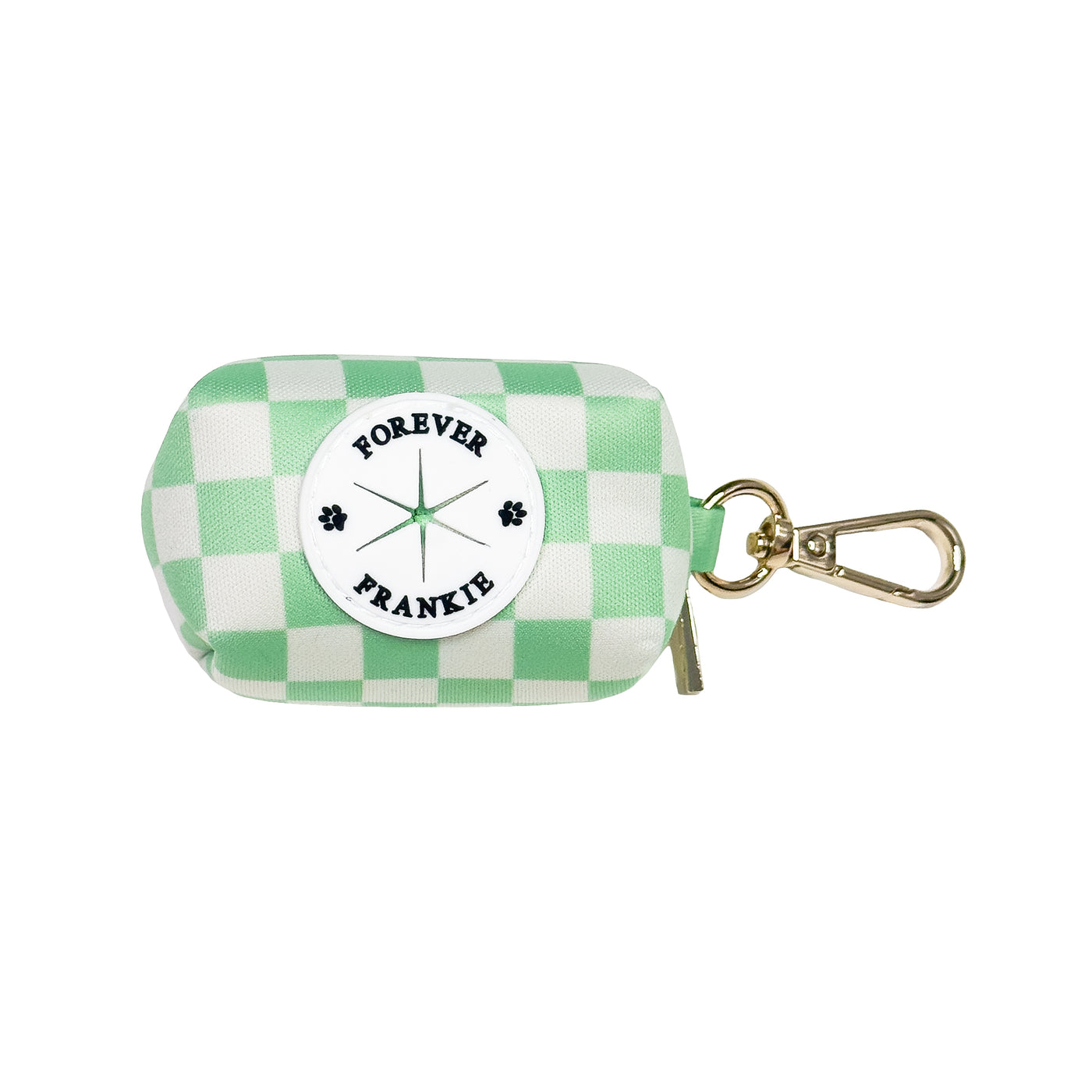 Green Check - Luxe Poop Bag Holder