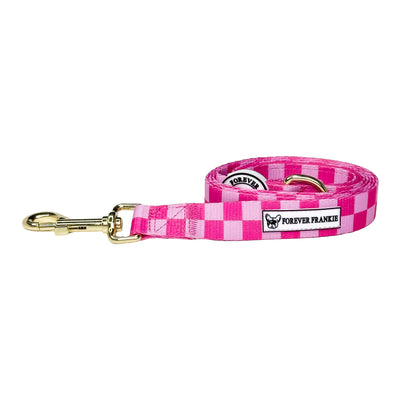 Pink Lemonade Check - Luxe Dog Lead